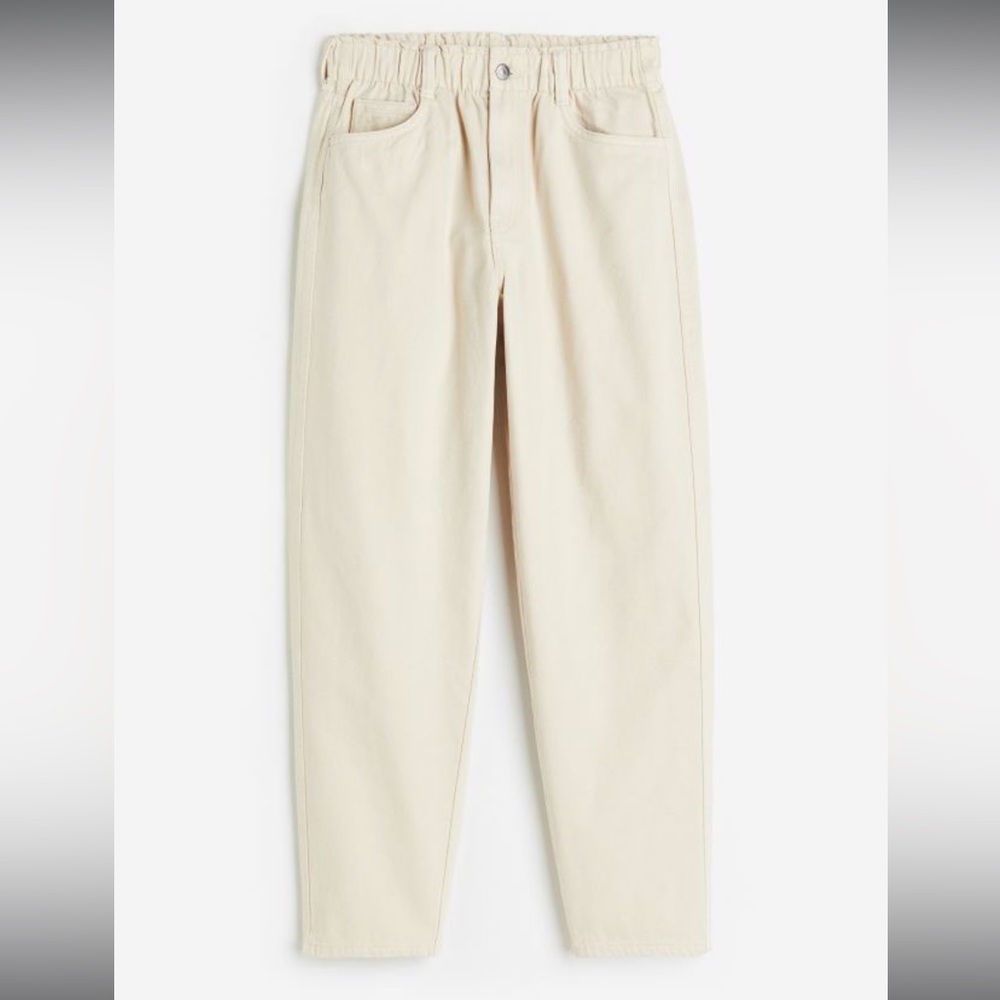 High waist light beige jeans
